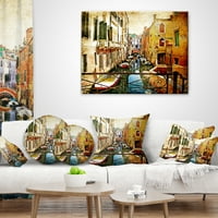 Дизайнарт невероятна Венеция - градски пейзаж хвърли възглавница-16х16