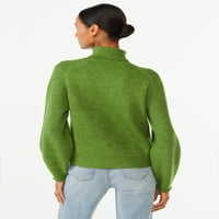 Лъжичка Дамски Оребрени извънгабаритен пуловер с дълги ръкави, размери ХС-ХСЛ
