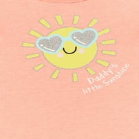 Бебешки бебешки момичета малкото слънце на Татко усмихнато слънце графично Боди