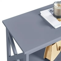 Лесна конзолна маса с чекмедже, сива