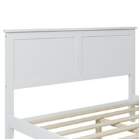 Дървена платформа легло рамка, Аукфа класически двойно легло с Табла, лесен за почистване, масивна основа