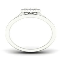 1 4к ТДВ диамант с стерлинги Сребърна круша форма клъстер ореол булчински комплект