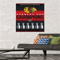 Чикаго Блекхоукс-Плакат На Стената На Шампионите, 22.375 34