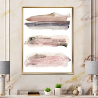 Дизайнарт 'сини и розови облаци с бежови петна' модерна рамка платно за стена арт принт