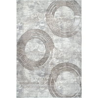 нулум Остин абстрактни кръгове площ килим, 6 '7 9', сив