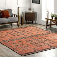 килим с традиционна памучна смес, 4 '6', ръжда