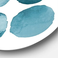 Дизайнарт' сини аквамаринови кръгове геометрични елементи ' модерен кръг метал Арт - диск от 29