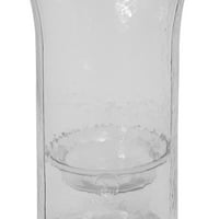 Пилар вълнообразна прозрачна стъклена ваза с подвижен държач за чай