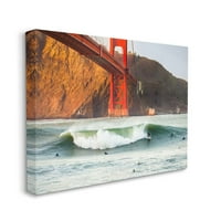 Ступел Индъстрис Голдън Гейт сърфисти Калифорния крайбрежни Спортни платно стена изкуство дизайн от Дейв Гордън, 30 40