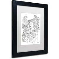 Търговска марка изобразително изкуство цвете момичета 21 платно изкуство от Кцдодхарт бял мат, черна рамка
