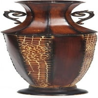Декоративна кафява релефна Желязна висока подова ваза на хосли, 26 висока. Идеален подарък за сватби, партита,