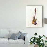 Изобразително изкуство 'Електрическа бас китара Абстрактен акварел' платно изкуство от Майкъл Томпсет