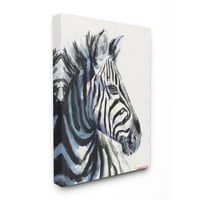 Ступел индустрии Големи зебра главата животински акварел живопис супер платно стена изкуство от Георги Дяченко